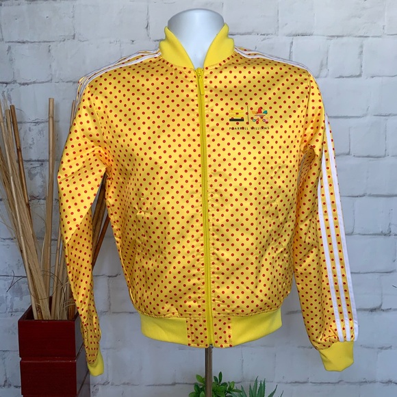 adidas pharrell williams yellow polka dot jacket